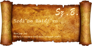 Szépe Balázs névjegykártya